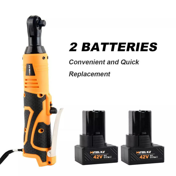 Cordless 3/8" Ratchet Wrench, 42V High - Torque Tool with Dual Batteries - Aroflit