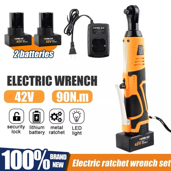 Cordless 3/8" Ratchet Wrench, 42V High - Torque Tool with Dual Batteries - Aroflit