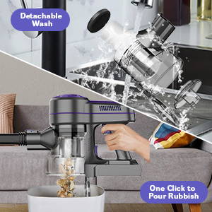 Cordless Vacuum Cleaner with HEPA Filtration, Powerful Suction, LED - Aroflit