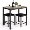 Counter Height Dining For 2, Modern Design with Faux Marble Tabletop - Aroflit
