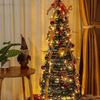 Decorated Collapsible Pop - Up Lighted Christmas Tree 6FT, Pre - Decorated - Aroflit