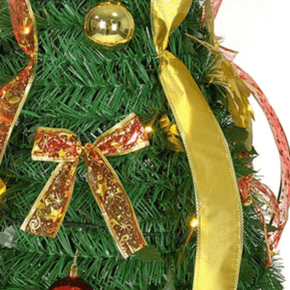 Decorated Collapsible Pop - Up Lighted Christmas Tree 6FT, Pre - Decorated - Aroflit