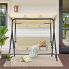 Deluxe 3 - Person Porch Swing with Stand, Adjustable Canopy & Cushions - Aroflit
