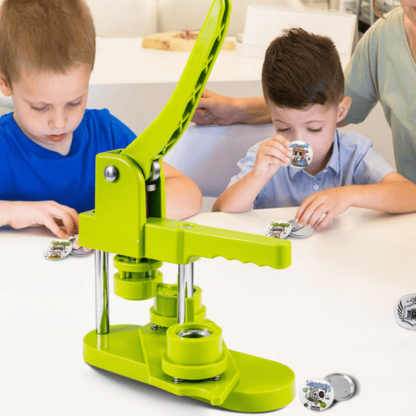 DIY Pin Badge Maker Machine with 100 Button Parts for Custom Designs - Aroflit