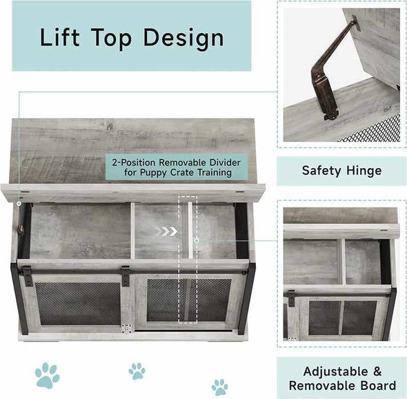 Dog Kennel Crate End Table Furniture - Aroflit