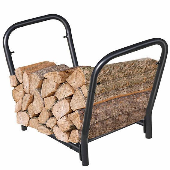 Durable Metal Indoor/Outdoor Firewood Storage Rack for Logs & Kindling - Aroflit