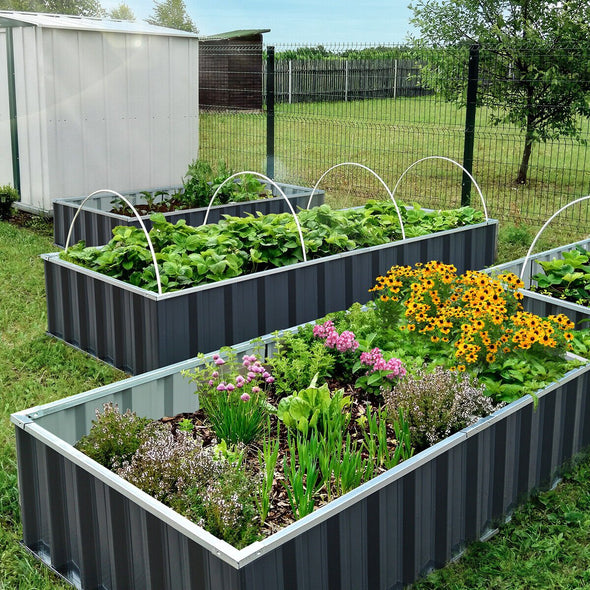 Durable Outdoor Raised Garden Bed for Flowers & Vegetables, 16.2 Cu Ft - Aroflit