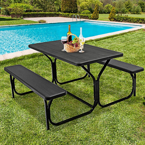 Durable Picnic Table Bench Set - Comfortable Outdoor Seating for 4 - Aroflit