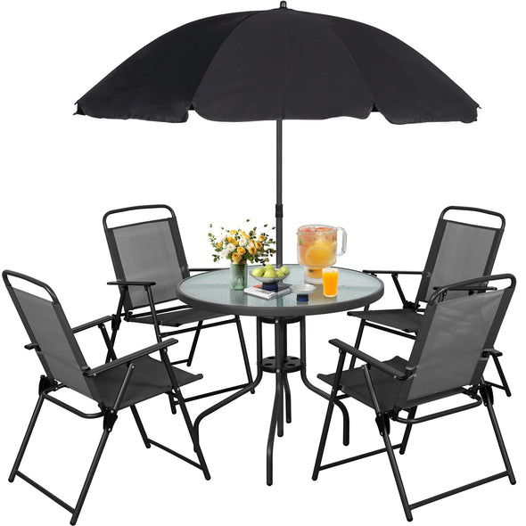 4-Person Outdoor Patio Dining Set with Umbrella – Stylish, Durable, Comfortable