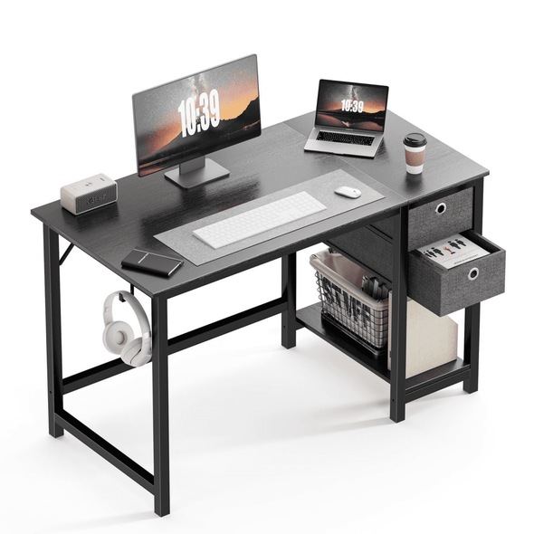 Spacious Computer Desk with Drawers and Storage, Home & Office