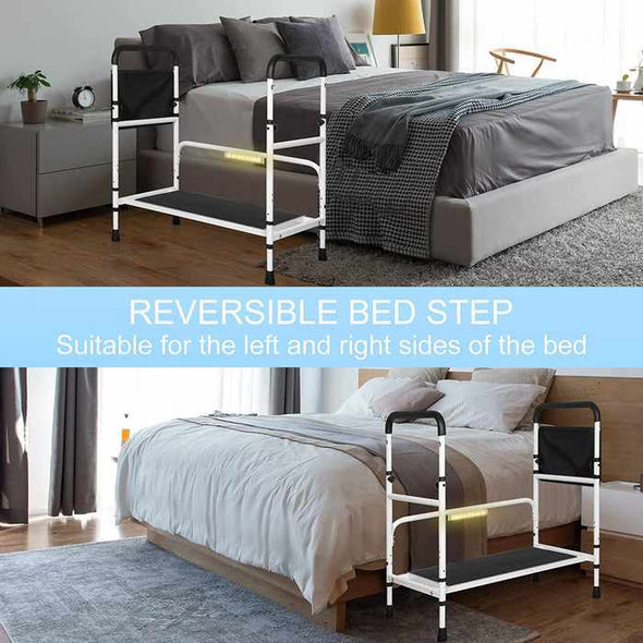 Elderly Adults High Bedside Step Stool With Handles - Aroflit