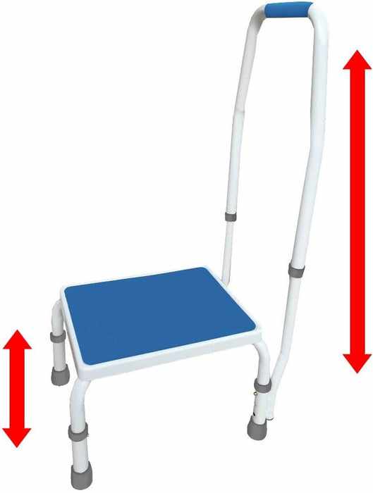 Elderly Adults High Bedside Step Stool With Handles - Aroflit