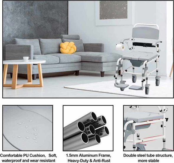 Elderly & Handicap Bathroom Shower Wheelchair - Aroflit