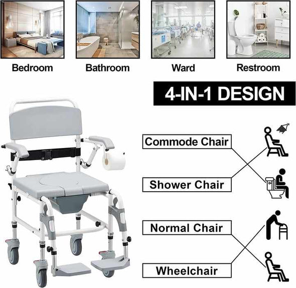 Elderly & Handicap Bathroom Shower Wheelchair - Aroflit