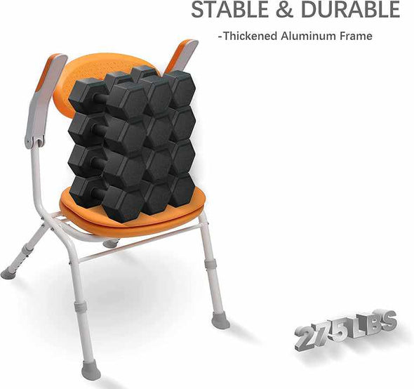 Elderly Handicap Shower Folding Chair Seat With Arms - Aroflit