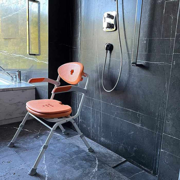 Elderly Handicap Shower Folding Chair Seat With Arms - Aroflit