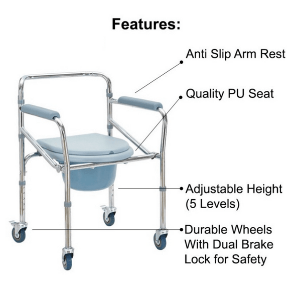 Elderly Toilet Seat Riser Wheelchair With Handles - Aroflit
