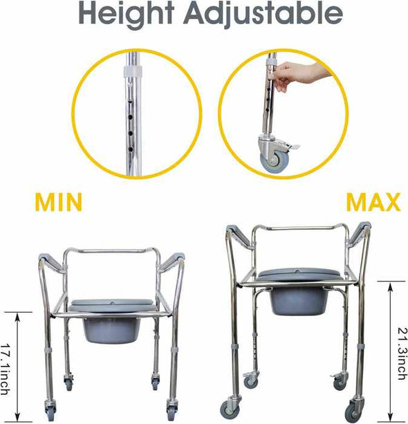 Elderly Toilet Seat Riser Wheelchair With Handles - Aroflit
