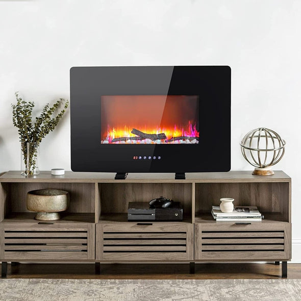 Electric LED Realistic Flame Fireplace Heater, Wall Freestanding - Aroflit