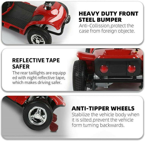Electric Mobility Scooter 4 - Wheel 180W – Safe, Durable, Adjustable Ride - Aroflit