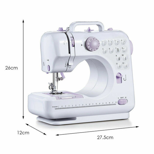 Electric Portable Beginner Sewing Machine with 12 Stitches - Aroflit