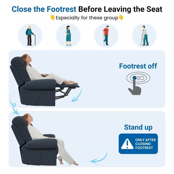 Electric Recliner Chair with USB Port & Quiet Motor – Comfortable - Aroflit
