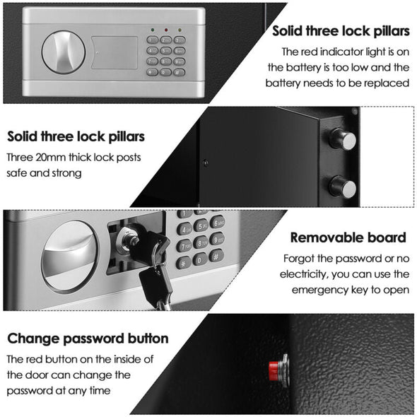 Electronic Digital Keypad Safe Box for Jewelry, Cash & Valuables - Aroflit