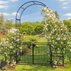 Elegant Metal Garden Arch Trellis with Gate, Perfect for Outdoor - Aroflit