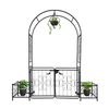 Elegant Metal Garden Arch Trellis with Gate, Perfect for Outdoor - Aroflit