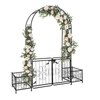 Elegant Metal Garden Arch Trellis with Gate, Perfect for Outdoor - Aroflit
