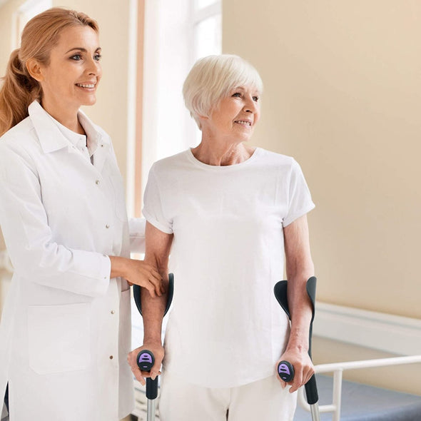Ergonomic Adjustable Adult Forearm Walking Handicap Crutches, 2 PC - Aroflit