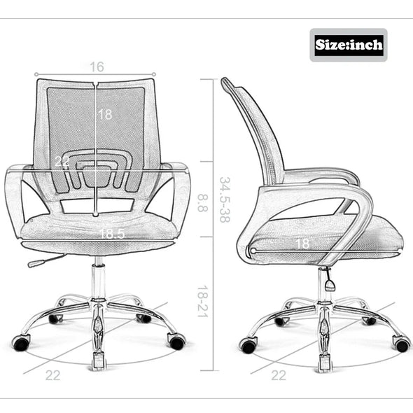 Ergonomic Adjustable Mesh Office Chair with Swivel Wheels - Aroflit