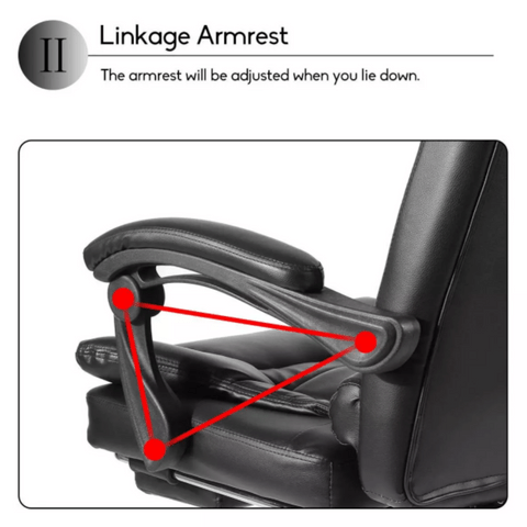Ergonomic Office Chair with Memory Foam & Adjustable Recline - Black - Aroflit