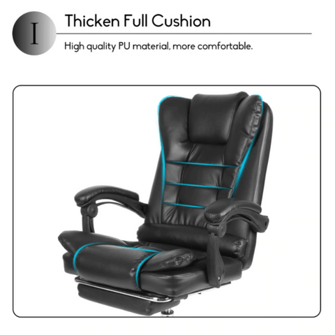 Ergonomic Office Chair with Memory Foam & Adjustable Recline - Black - Aroflit
