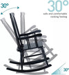 Ergonomic Wood Rocking Chair | Indoor/Outdoor, Acacia, 350 lbs - Aroflit