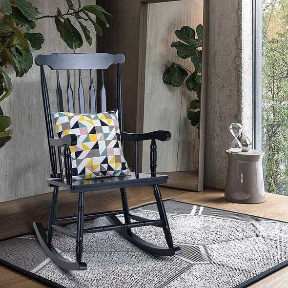 Ergonomic Wood Rocking Chair | Indoor/Outdoor, Acacia, 350 lbs - Aroflit