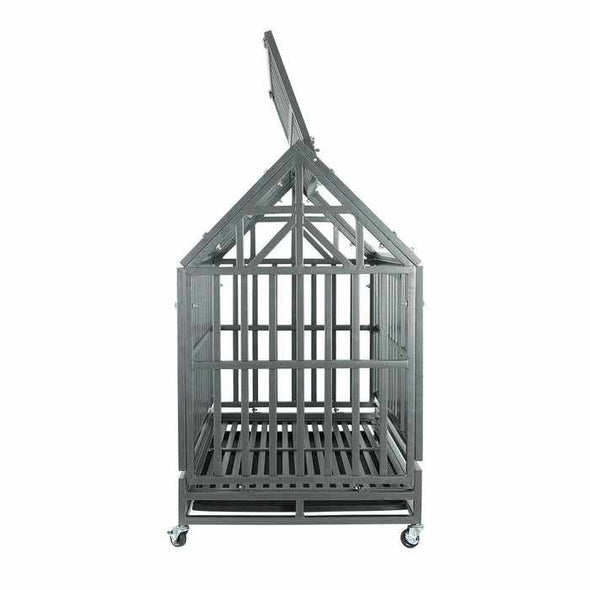 Extra - Large Heavy Duty Collapsible Metal Dog Crate Cage - Aroflit