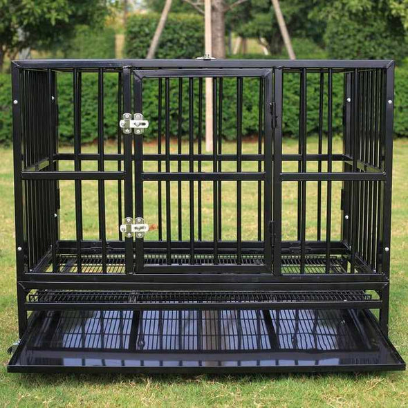 Extra - Large Heavy Duty Collapsible Metal Dog Crate Cage - Aroflit