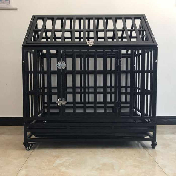 Extra - Large Heavy Duty Collapsible Metal Dog Crate Cage - Aroflit