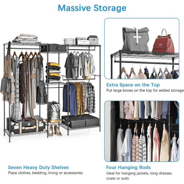 Extra Large Heavy Duty Portable Wardrobe Closet - Aroflit