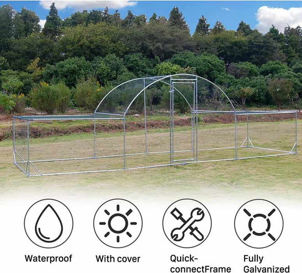 Extra Large Metal Chicken Coop Run For 20 Chickens - Aroflit
