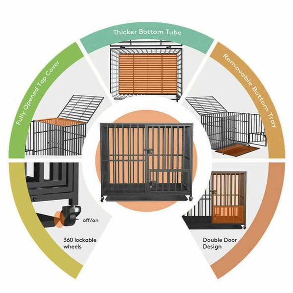 Extra Tall & Large Heavy Duty Dog Crate - Aroflit