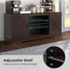 Farmhouse Coffee Bar Cabinet With Storage, Adjustable Shelves - Aroflit