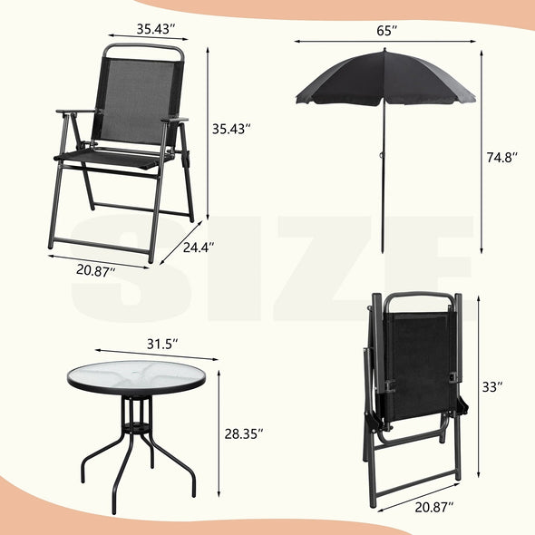 4-Person Outdoor Patio Dining Set with Umbrella – Stylish, Durable, Comfortable