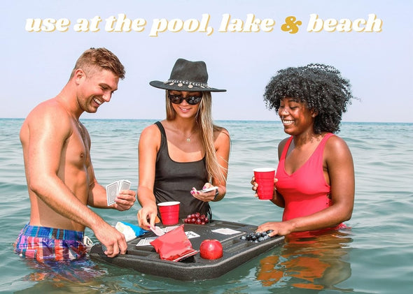 Floating Poker Table Game Tray for Poolside, Beach & Indoor Fun - Aroflit