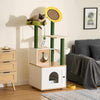 Flower Cat Climbing Condo Tower Tree With Litter Box - Aroflit