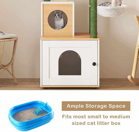 Flower Cat Climbing Condo Tower Tree With Litter Box - Aroflit