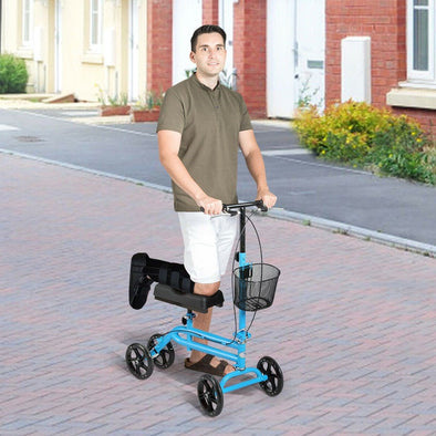 Foldable Knee Walker Scooter with Adjustable Handle & All - Terrain Wheels - Aroflit