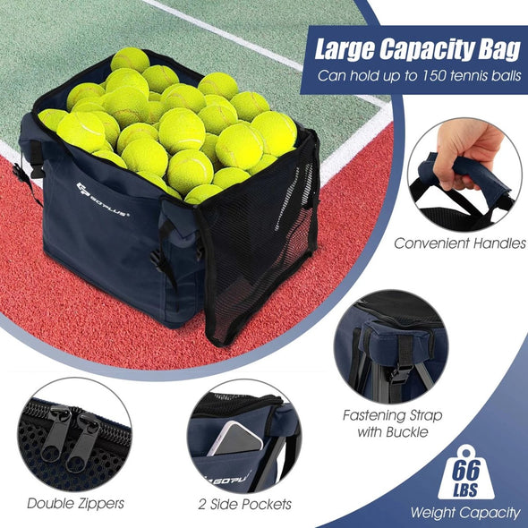 Foldable Tennis Ball Hopper Basket, Lightweight & Portable Storage - Aroflit