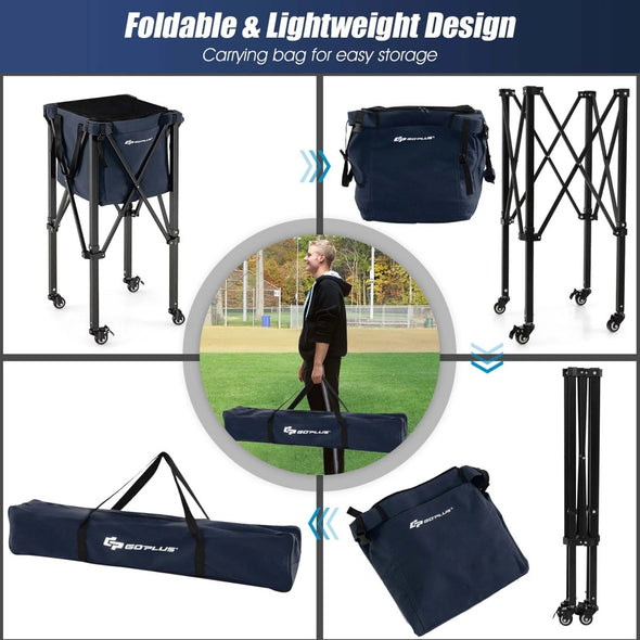 Foldable Tennis Ball Hopper Basket, Lightweight & Portable Storage - Aroflit